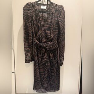 ba&sh Brown Zebra Print Dress